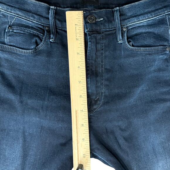 Mother The Stunner Zip Two Step Fray Last Call Dark Wash Skinny Jeans size 25 - Picture 3 of 14